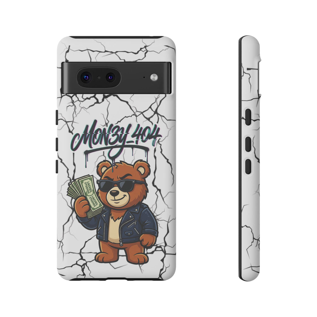 Money Bear Phone Case — Cracked Marble Graphic Protective Cover