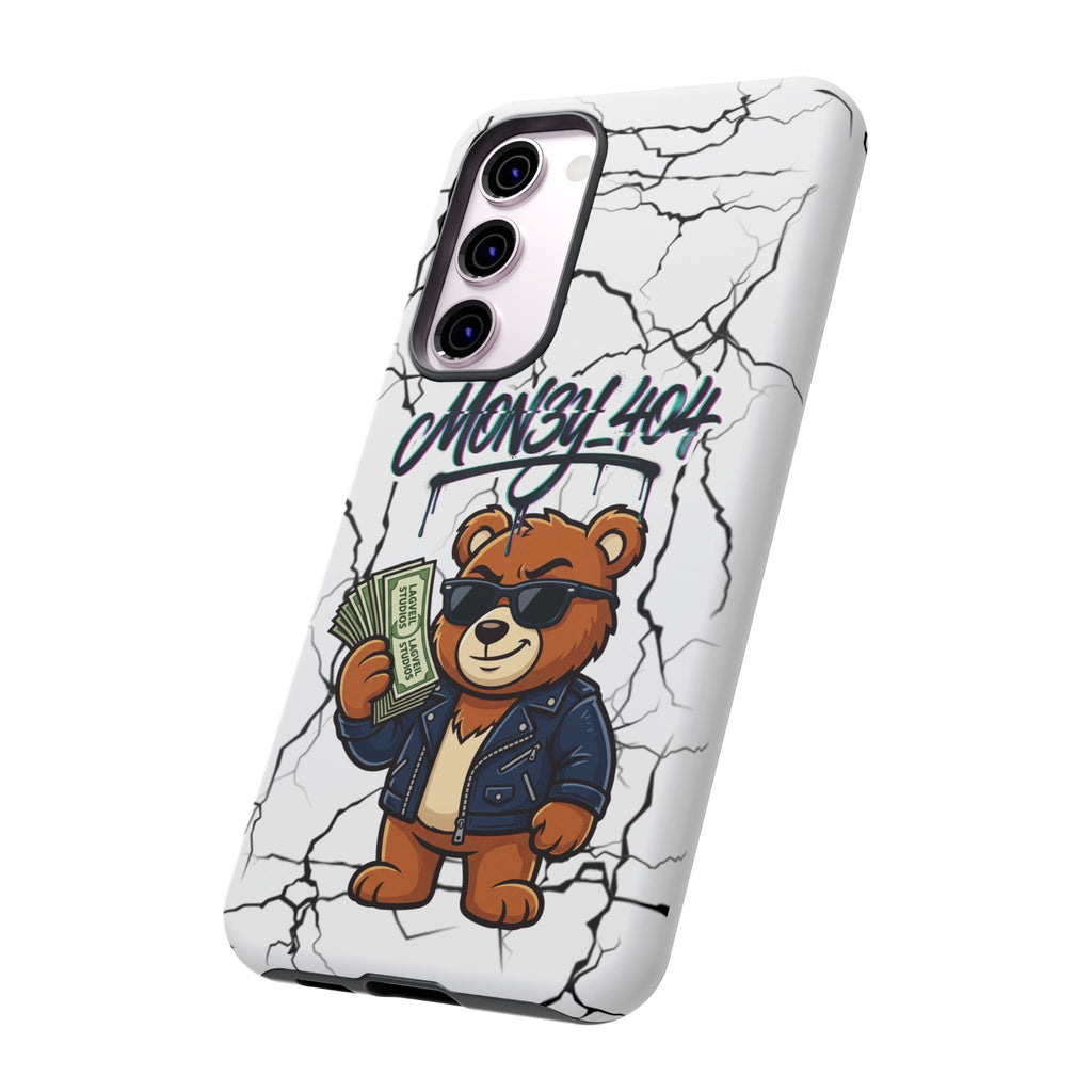 Money Bear Phone Case — Cracked Marble Graphic Protective Cover