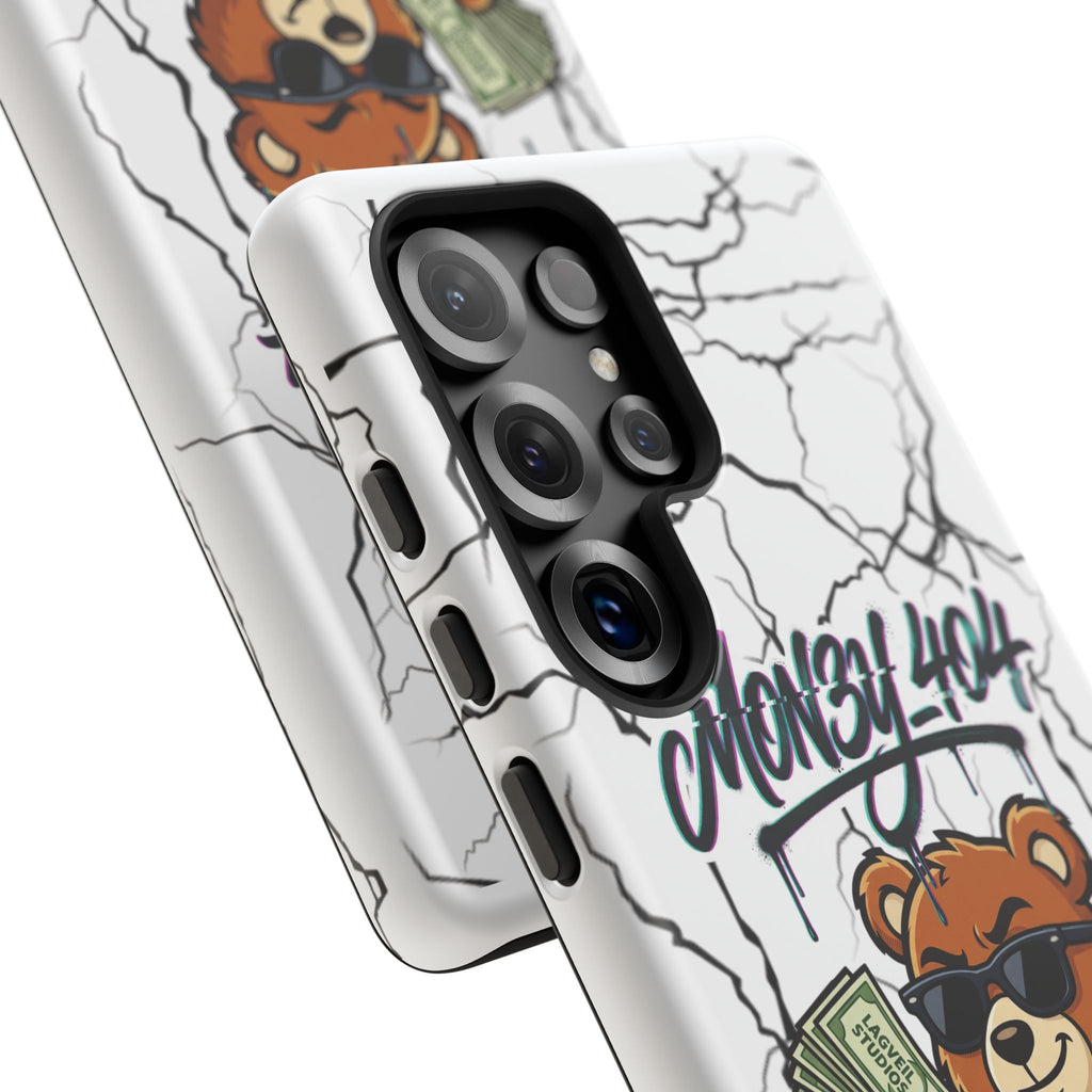 Money Bear Phone Case — Cracked Marble Graphic Protective Cover