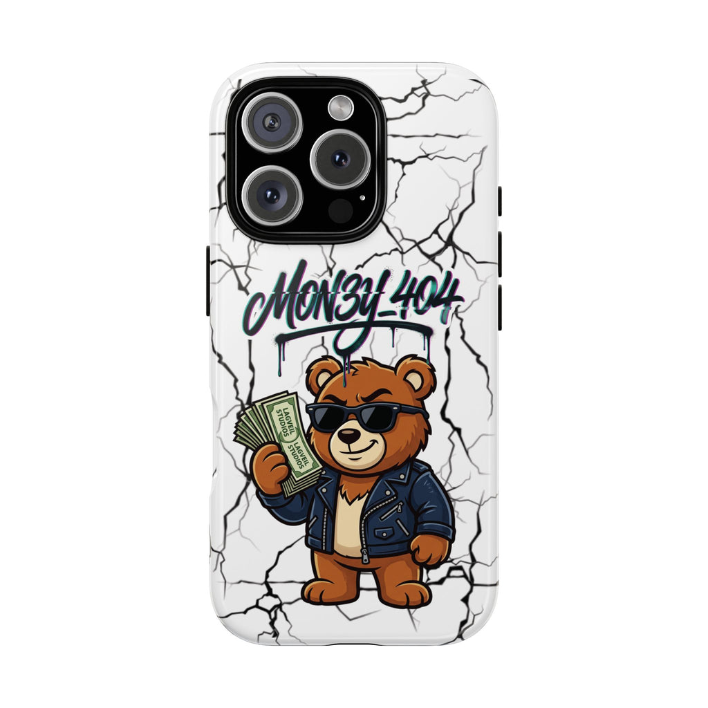 Money Bear Phone Case — Cracked Marble Graphic Protective Cover