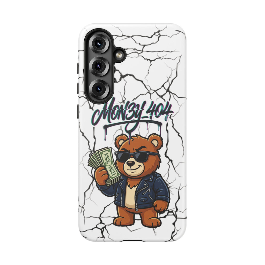 Money Bear Phone Case — Cracked Marble Graphic Protective Cover