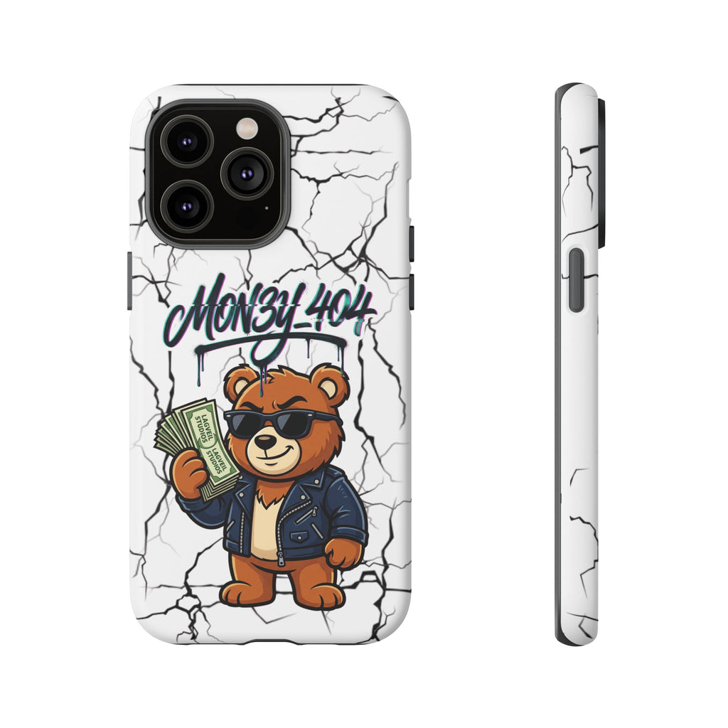 Money Bear Phone Case — Cracked Marble Graphic Protective Cover