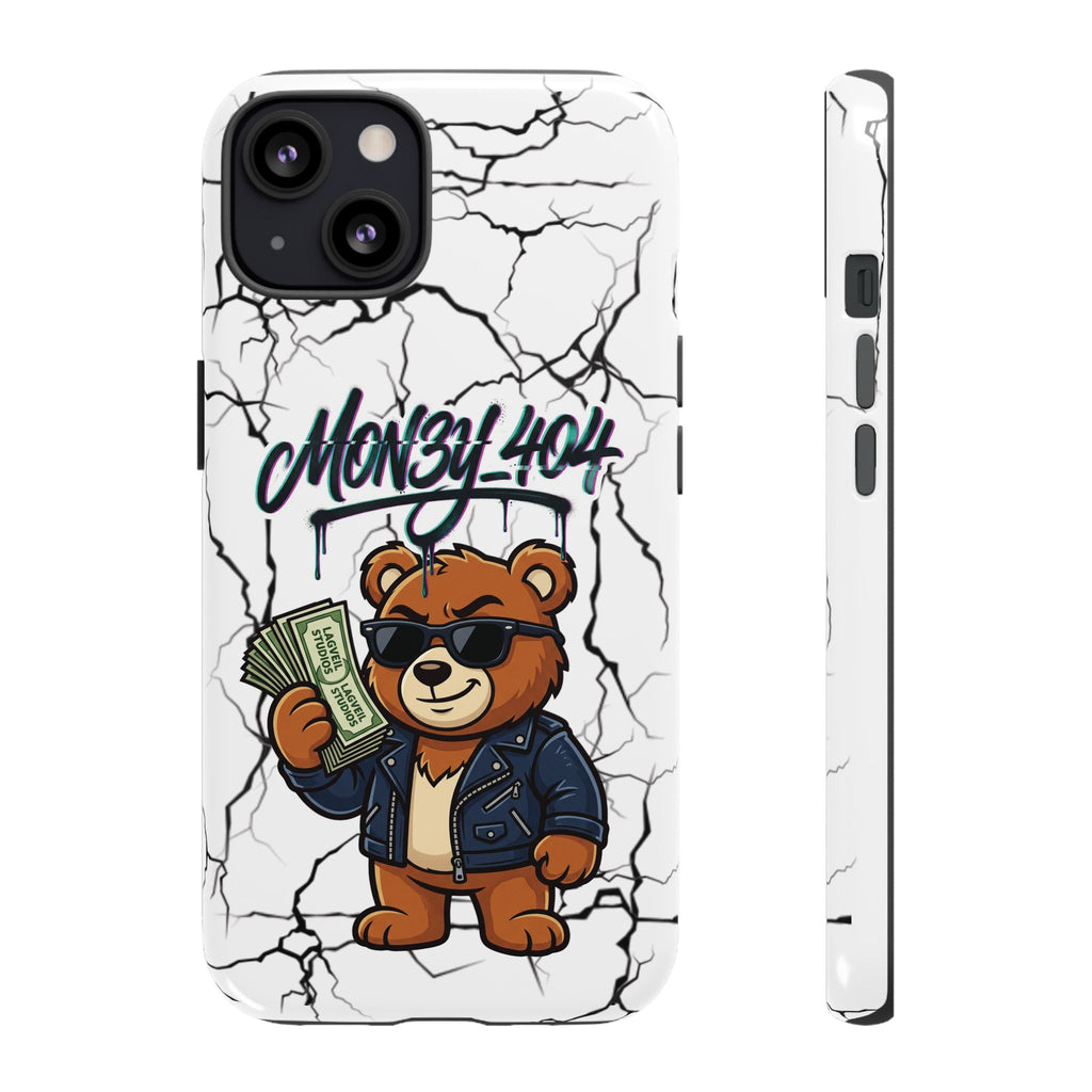 Money Bear Phone Case — Cracked Marble Graphic Protective Cover