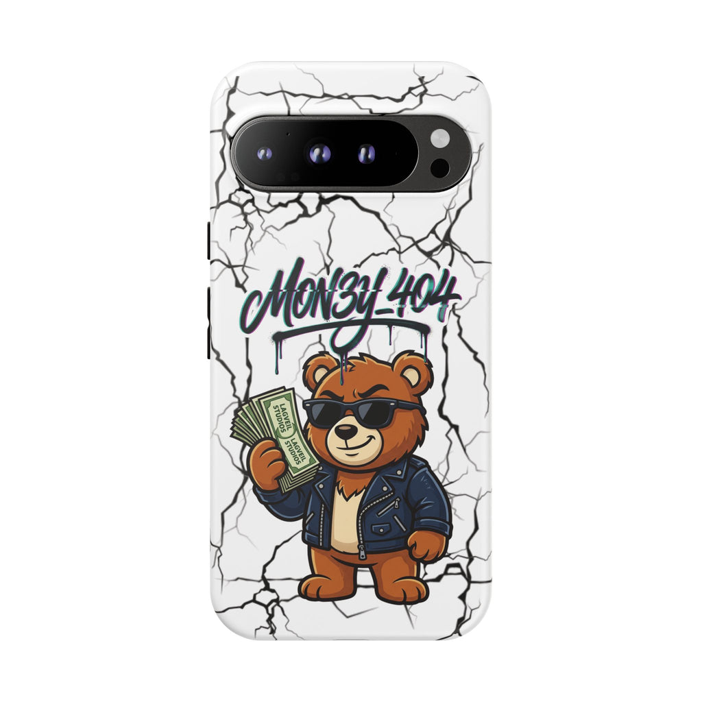 Money Bear Phone Case — Cracked Marble Graphic Protective Cover