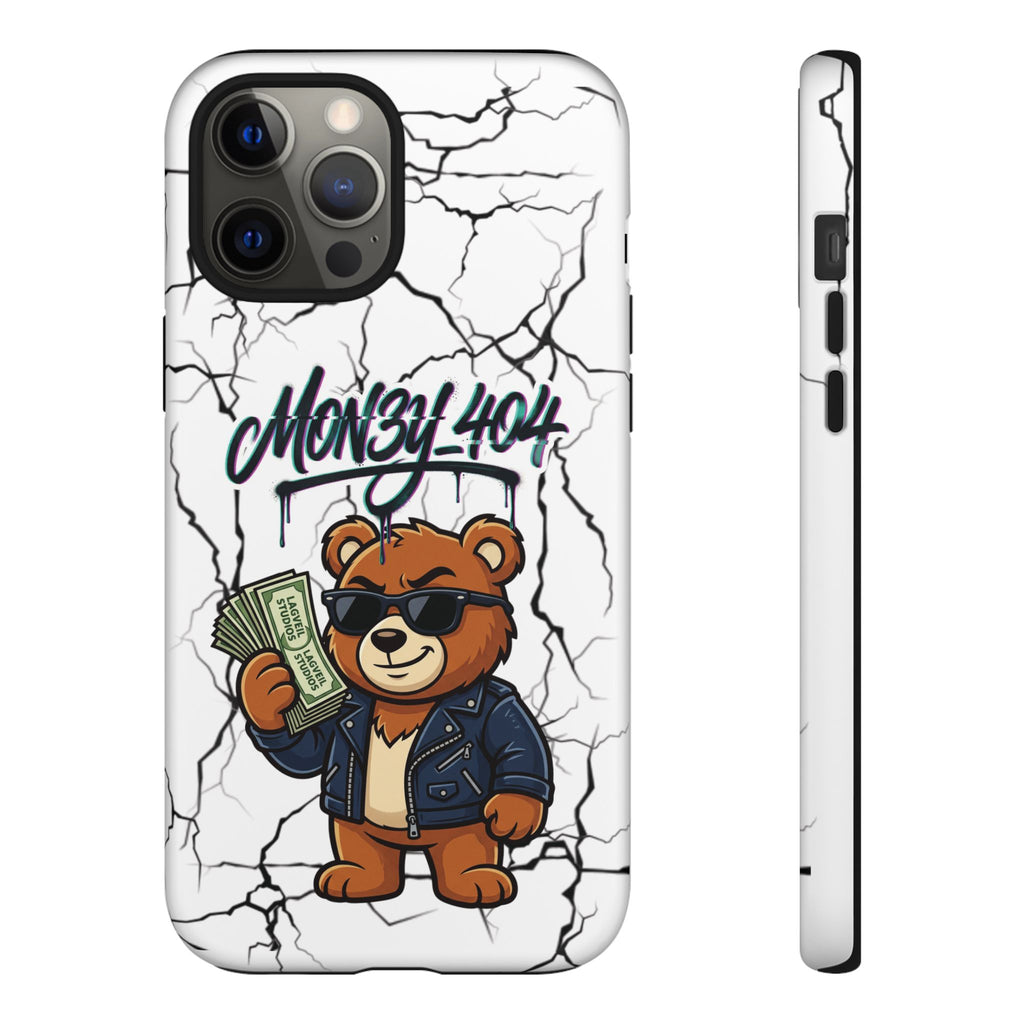 Money Bear Phone Case — Cracked Marble Graphic Protective Cover