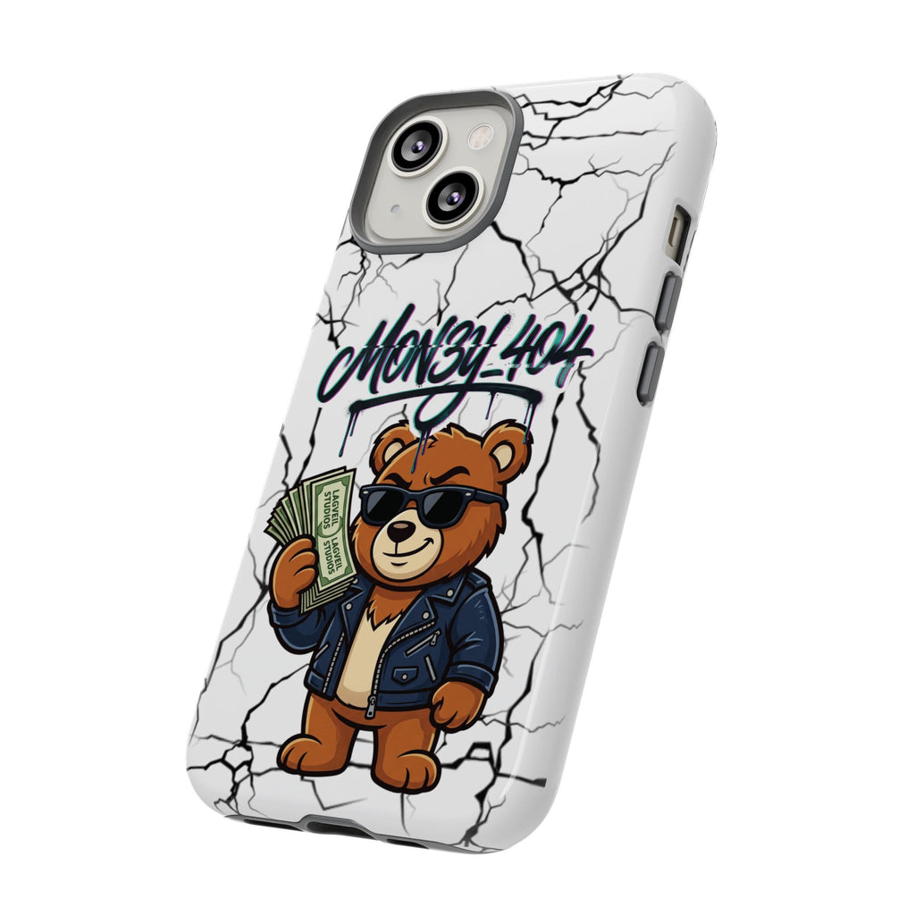 Money Bear Phone Case — Cracked Marble Graphic Protective Cover