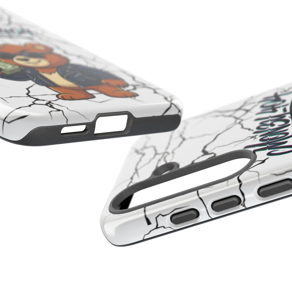 Money Bear Phone Case — Cracked Marble Graphic Protective Cover