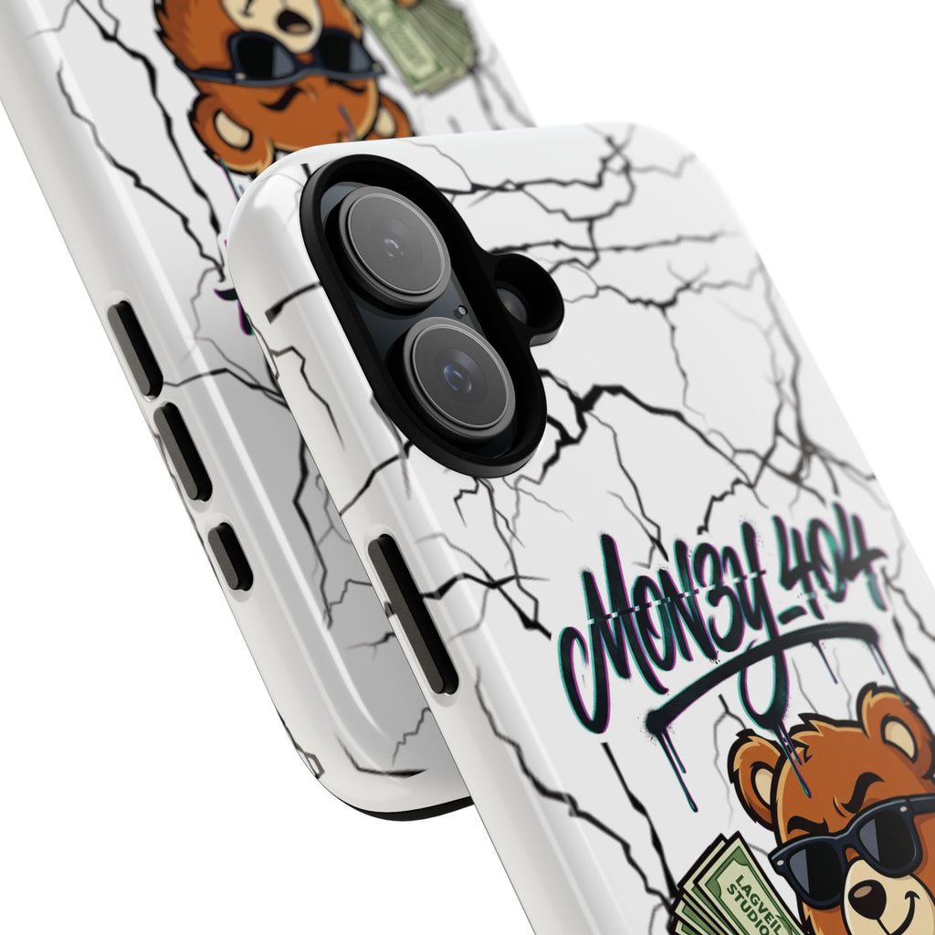 Money Bear Phone Case — Cracked Marble Graphic Protective Cover
