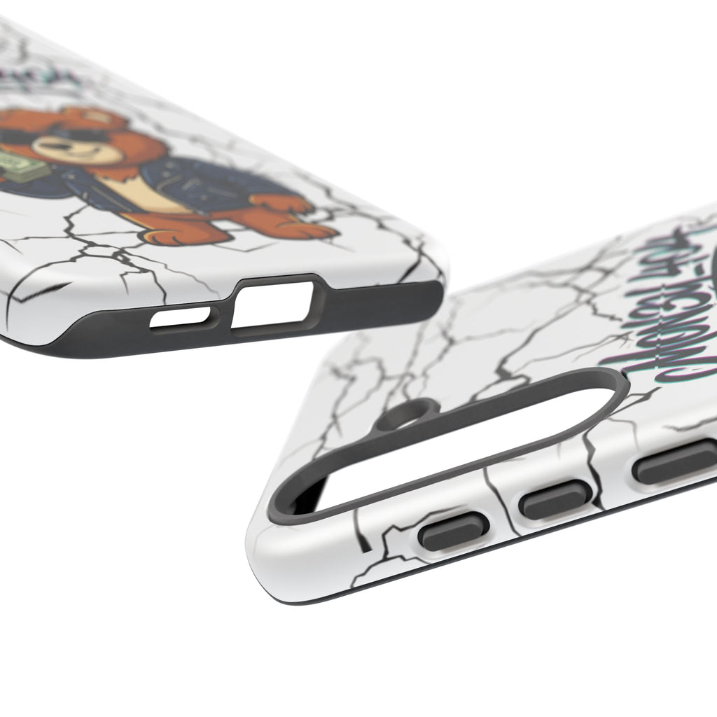 Money Bear Phone Case — Cracked Marble Graphic Protective Cover